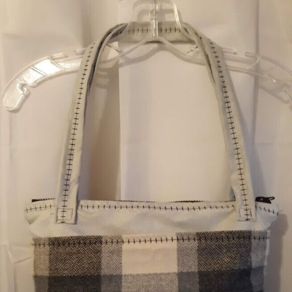 NEW Suede and Plaid Shoulder bag Purse Double handle Satchel Custom Stitching - Picture 2 of 10